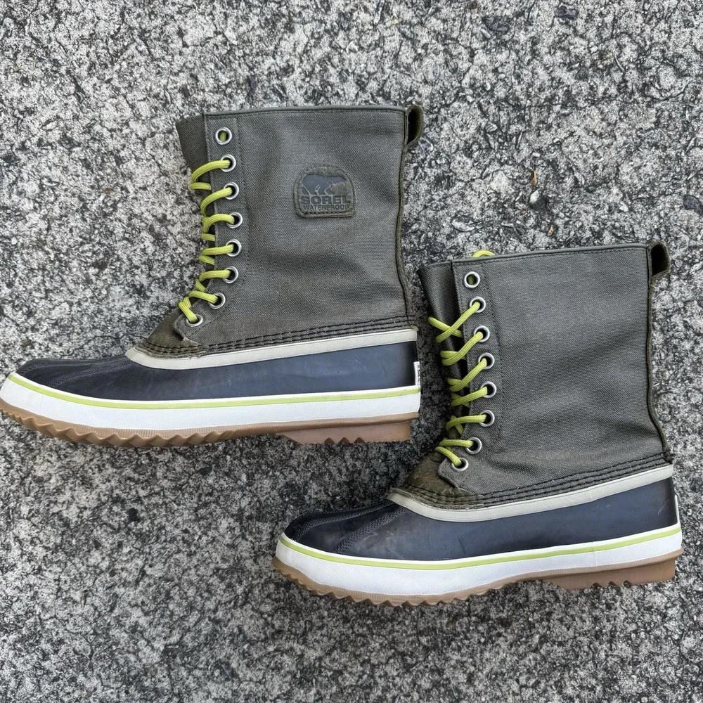 Sorel Snow Boot Women's 10 1964 Premium Waterproof Waxed Canvas Peat Moss Green